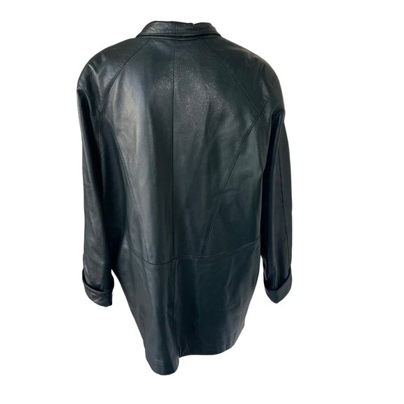 Llonardos Vintage Womens Jacket Size Large Green Leather Pockets Canada - Picture 3 of 12